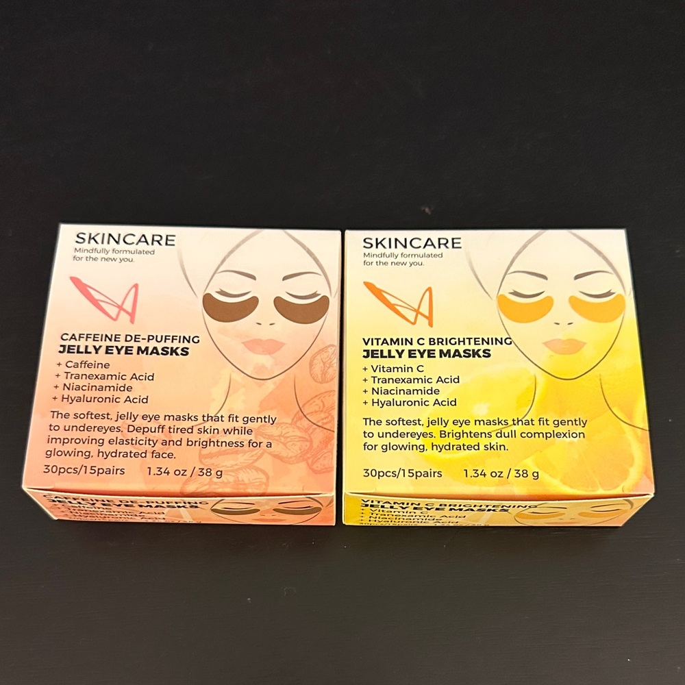 LA Splash Caffeine de-puffing & Vitamin C Brightening Jelly Eye Masks set of 2